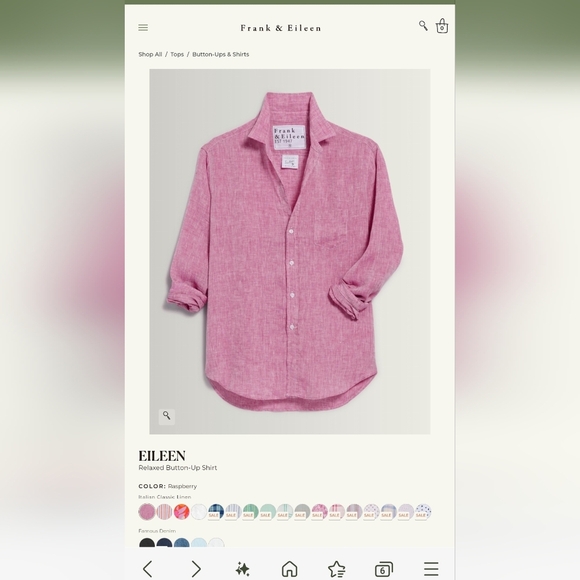 Women's Linen Relaxed Fit Frank & Eileen Button Up Size XS - Picture 12 of 13